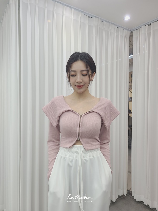 春夏款G奶大翻領雙拉鍊上衣